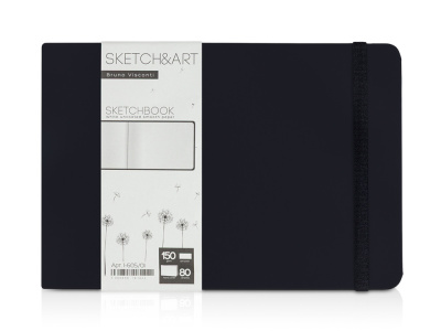 Скетчбук Sketch & Art в твердом переплете 213х146 мм, 80 л. белой бумаги 150 г/м2, черный