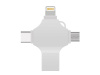 USB-флешка на 256 Гб 4 в 1 поворотный механизм, c дополнительными разъемами MicroUSB, TypeC и Lightning, серебристый