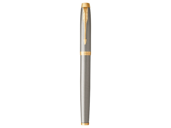 Ручка роллер Parker IM Core Brushed Metal GT, серебристый/золотистый