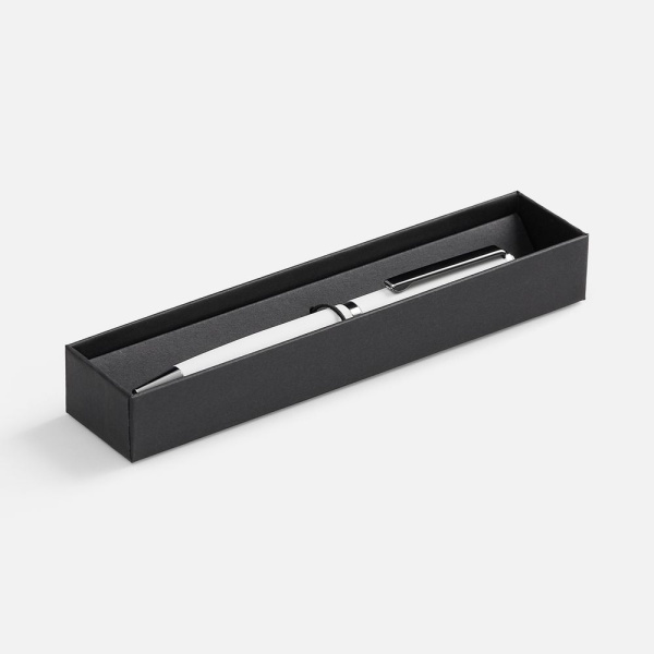 Ручка шариковая Inkish Chrome в футляре, белая