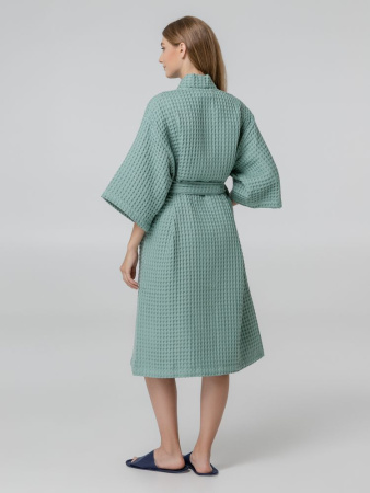 Халат вафельный женский Boho Kimono, зеленая мята, размер M (44-46)