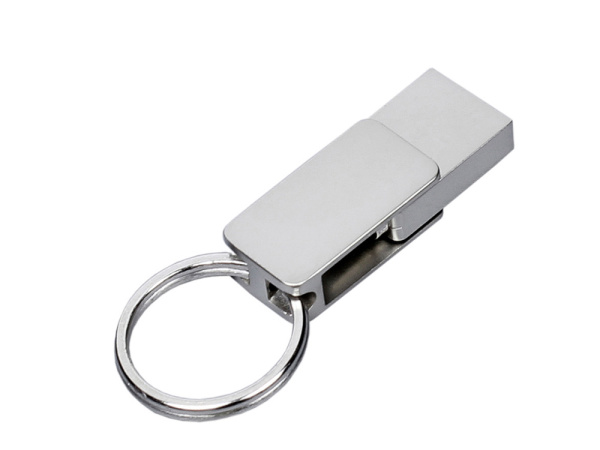 USB 2.0- флешка Mercury на 64 Гб с поворотным механизмом и дополнительным разъемом Type-C