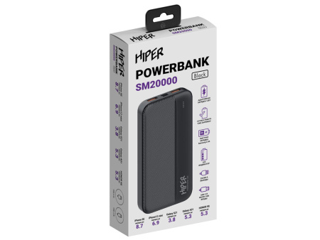Портативный внешний аккумулятор SM, 20000 mAh