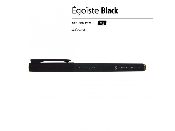 Ручка пластиковая гелевая Egoiste Black с лого бренда
