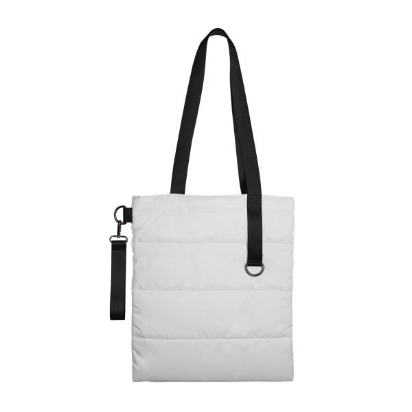 Шоппер Superbag Bubble, стёганый, с магнитной кнопкой (белый с черным)