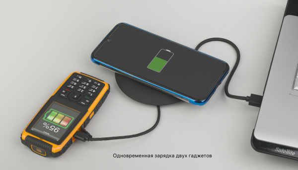 Настольное беспроводное зарядное устройство "Light SOFTTOUCH" с подсветкой логотипа