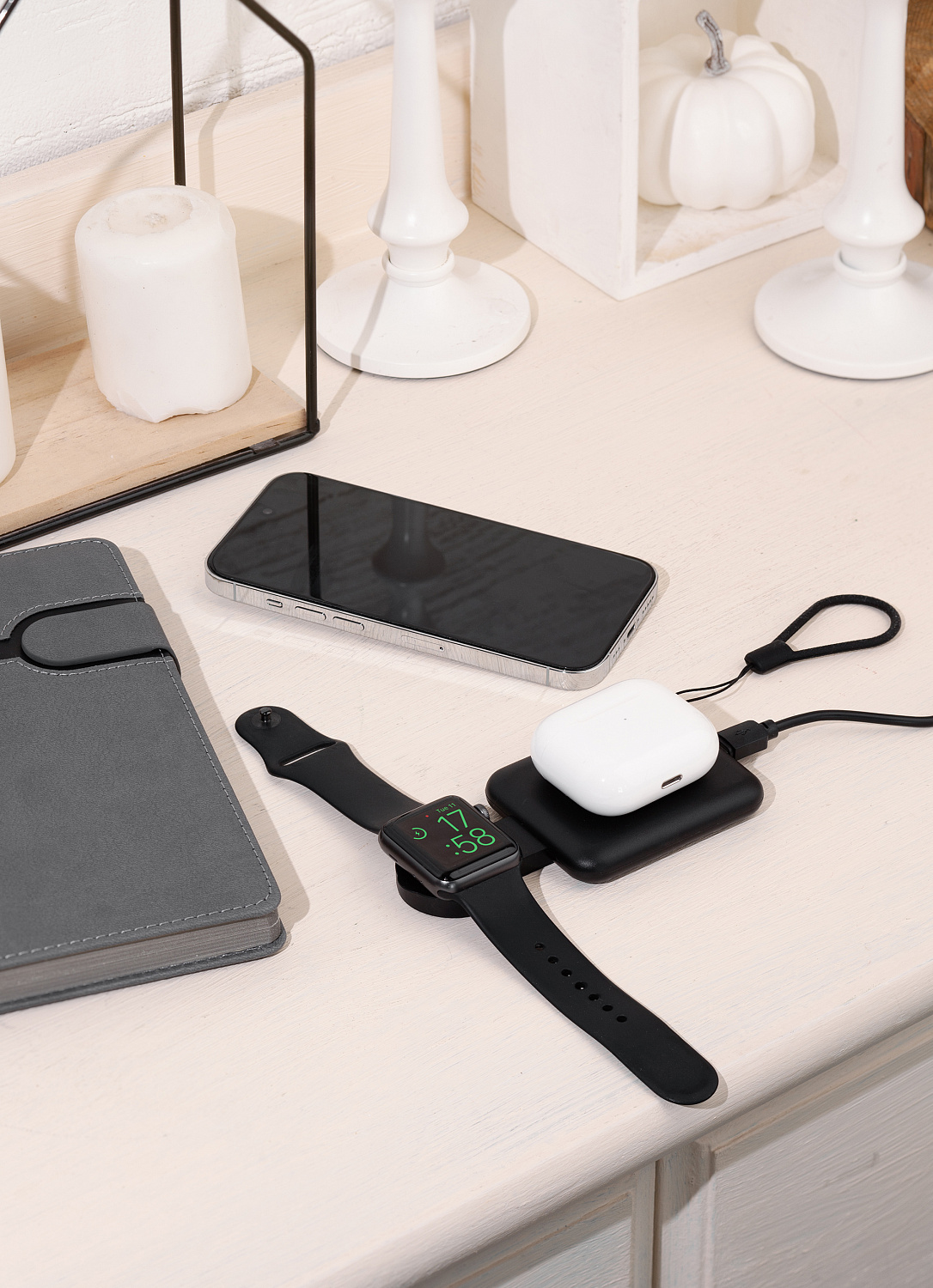 Складная беспроводная (15W) зарядная станция "I-Fold" для смартфона, часов/наушников
