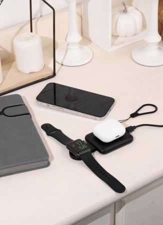 Складная беспроводная (15W) зарядная станция "I-Fold" для смартфона, часов/наушников