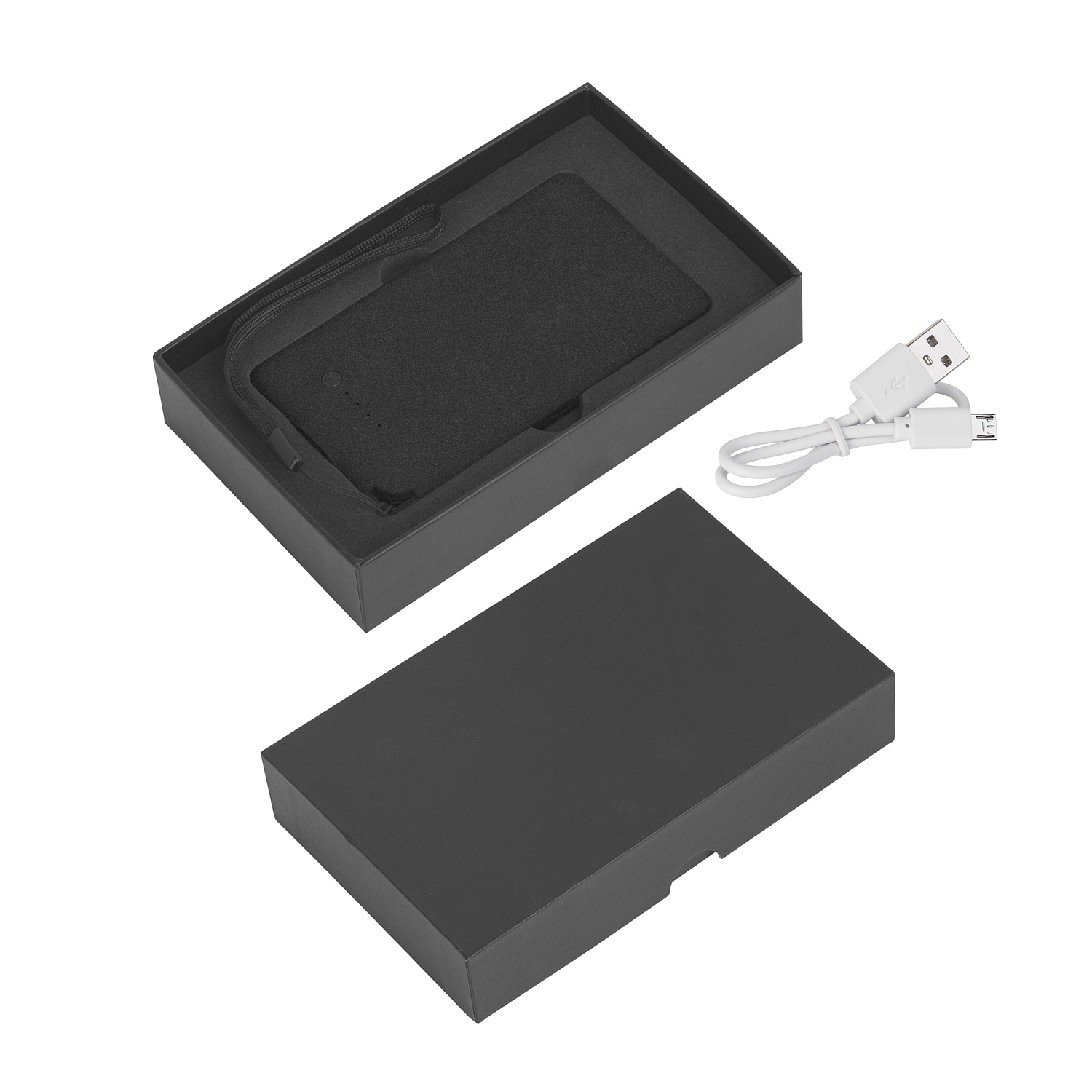 Зарядное устройство "Камень" с покрытием soft grip, 4000 mAh в подарочной коробке, черный #