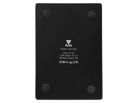 Беспроводная зарядка-подставка с подсветкой Glow box, черный
