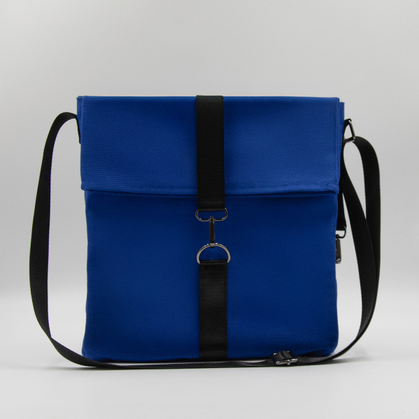 Шоппер Superbag Companion, с тремя отделениями, боковым креплением (карабин) и карманом (синий с черным)