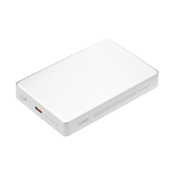 Внешний аккумулятор Атлантис Плюс PD (Atlantis PD Plus) 10000mAh с функцией беспроводной зарядки 15W, серебряный