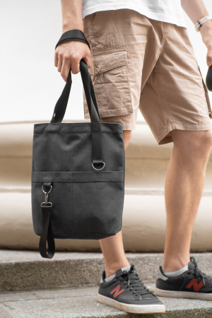 Шоппер Superbag ZIP, с двумя карманами и молнией (черный)