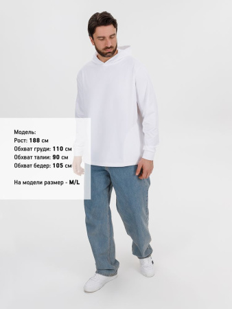 Худи унисекс Morfiss, белое, размер XL/XXL