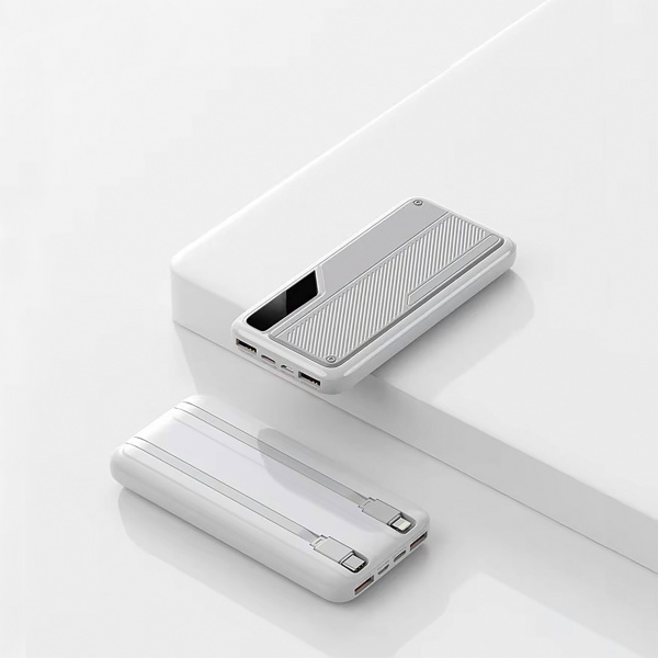 Зарядное устройство "Connect" 10000 mAh со встроенными Type-C/Lightning кабелями