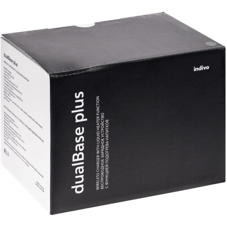 Кружка с подогревом и беспроводной зарядкой dualBase plus, черная