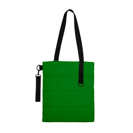 Шоппер Superbag Bubble New, стёганый, со скрытой магнитной кнопкой (зеленый с черным)