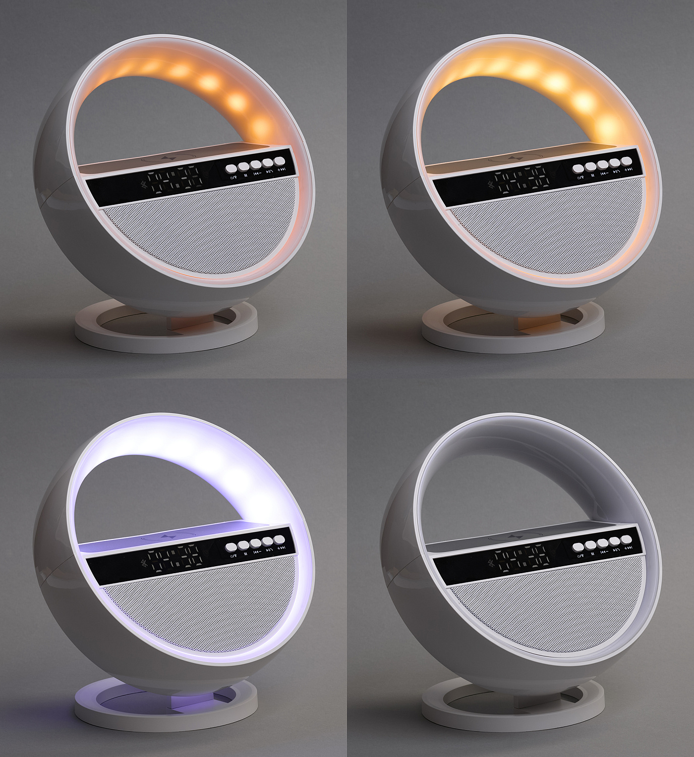 Bluetooth колонка "Smart Orb" 5Вт с беспроводным (15W) ЗУ, лампой, часами, FM радио