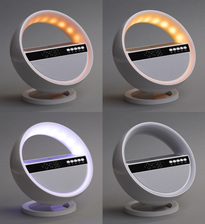 Bluetooth колонка "Smart Orb" 5Вт с беспроводным (15W) ЗУ, лампой, часами, FM радио