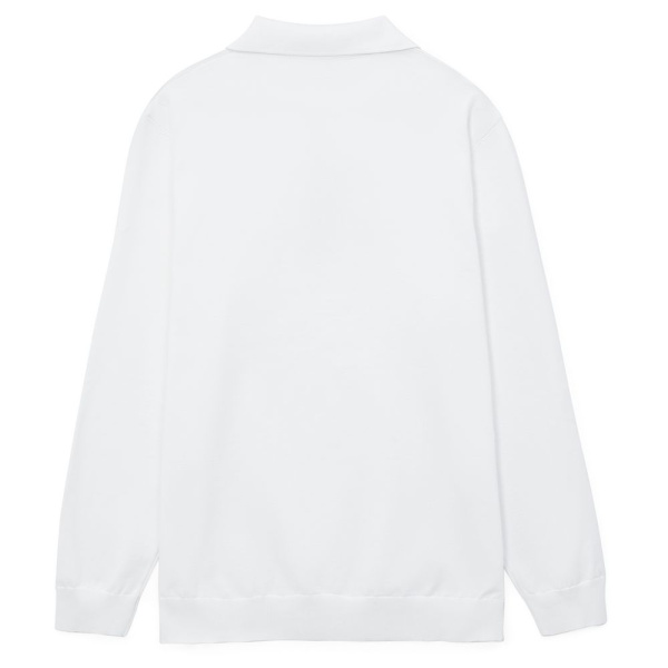 Рубашка поло мужская с длинным рукавом Terrazzo, белая, размер 2XL/3XL