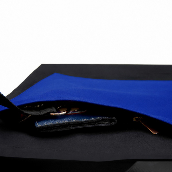 Шоппер Superbag Big Pocket, с карманом на молнии (черный с синим)