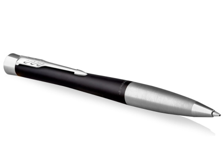 Ручка шариковая Parker модель Urban Muted Black CT в футляре, черный/серебристый
