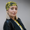 Образец снуд с  сублимационной печатью и жаккардовым логотипом CUSTOM MERCH, 100% полиэстер, 32*25 см