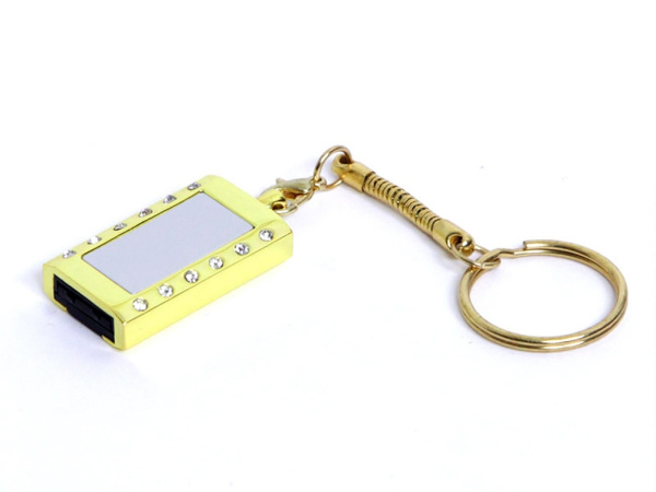 USB 2.0- флешка на 8 Гб Кулон с кристаллами и мини чипом