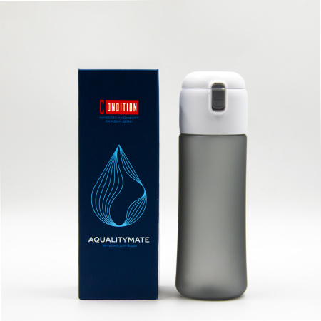 Бутылка для воды AqualityMate, 750мл (серый)