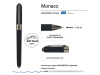 Ручка пластиковая шариковая Monaco, 0,5мм, синие чернила, черный/вороненая сталь