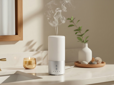 Увлажнитель воздуха с подсветкой Breathe, белый/серебристый