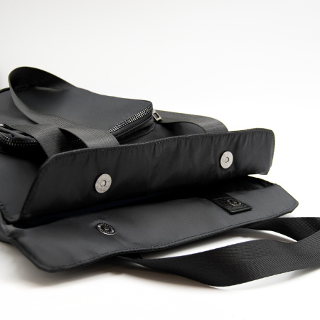 Шоппер Superbag Pocket, с внутренним креплением (карабин) и чехлом для мелочей (черный)