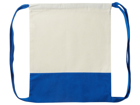 Рюкзак-мешок Cotton из хлопка 170 г, натуральный/синий