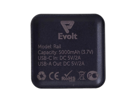 Внешний аккумулятор Rail, 5000 mAh, черный