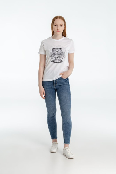 Футболка женская Bear, белая, размер S