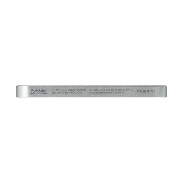 Внешний аккумулятор Артекс PD (Artex PD) 5000mAh с функцией беспроводной зарядки 15W, серебряный