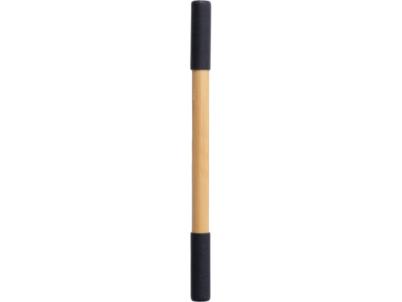 Вечный карандаш и ручка из бамбука Black bamboo, натуральный и черный